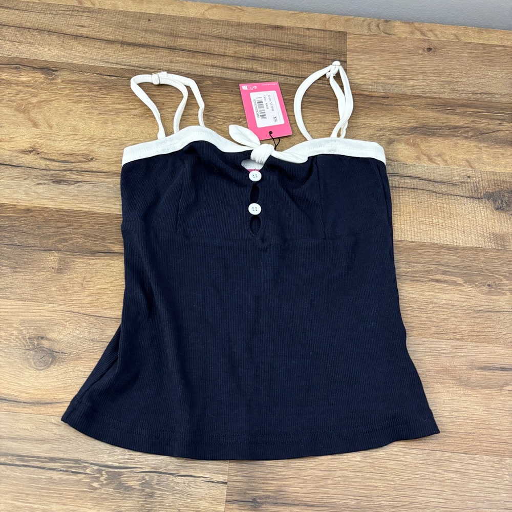 Edikted Baxter Button Front Ribbed Tank Top NWT - Picture 3 of 9